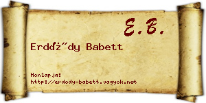 Erdődy Babett névjegykártya
